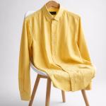 Men’s Solid Button Down Shirt - Mustard Yellow