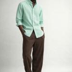 Mint Green Linen-Cotton Shirt – Button Down