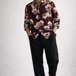 Deep Cocoa Brown Print Shirt - Nylon