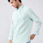 Classic Mint Green Stripe Button-Down Shirt