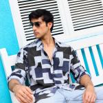 Abstract Geometric Textured Shirt
