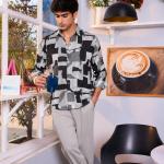 Monochrome Abstract Geometric Shirt