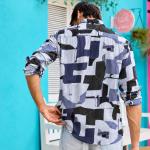 Abstract Geometric Textured Shirt
