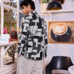 Monochrome Abstract Geometric Shirt